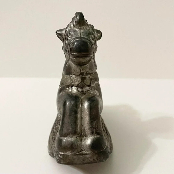 Vintage Rocking Horse Piggy Bank Silver Plated Coin Bank Made In Hong Kong - Picture 15 of 16